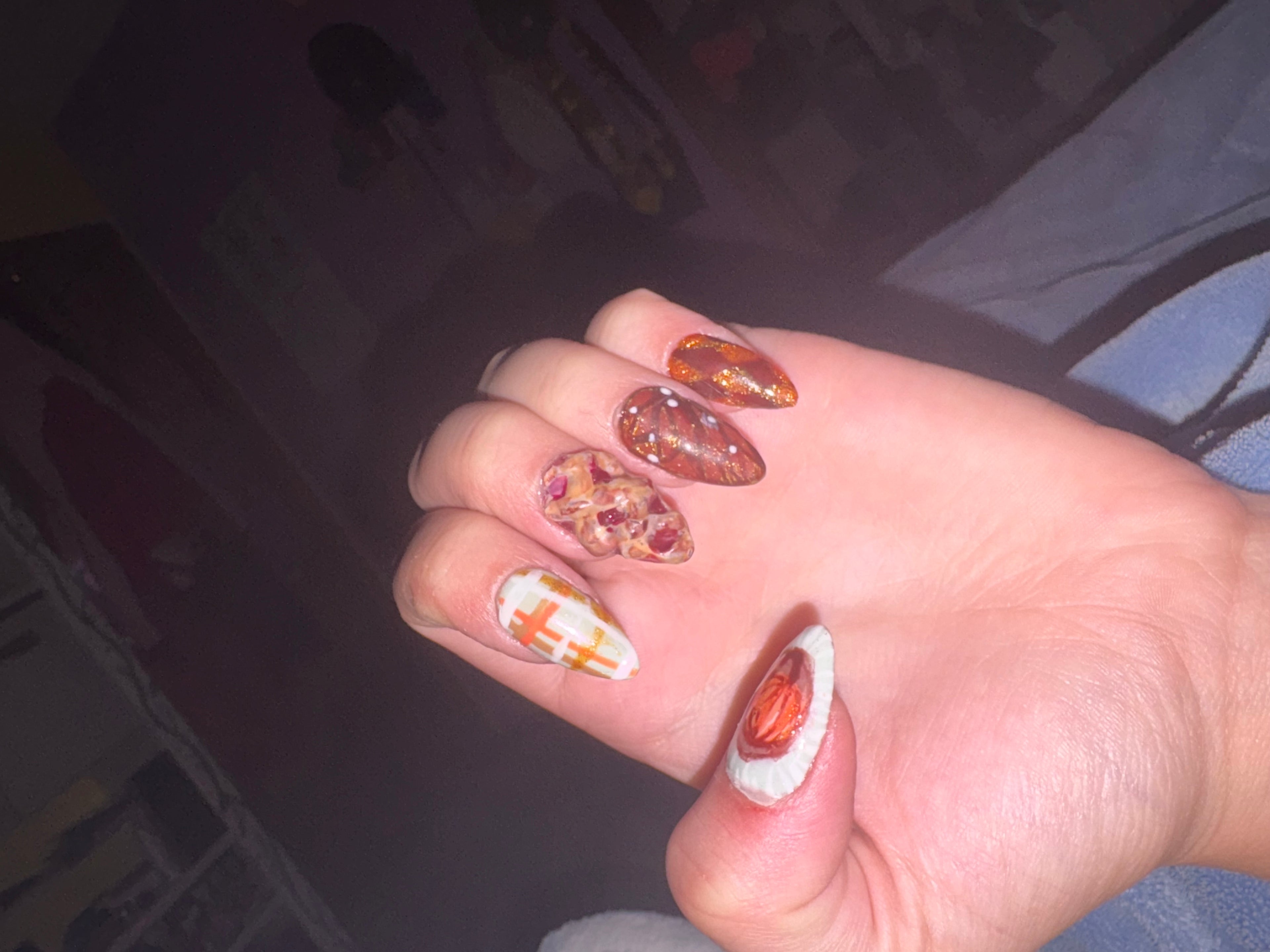 Fall and Halloween nails